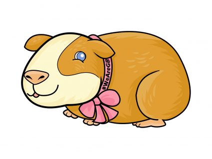 Popcorn the Guinea Pig mascot cartoon
